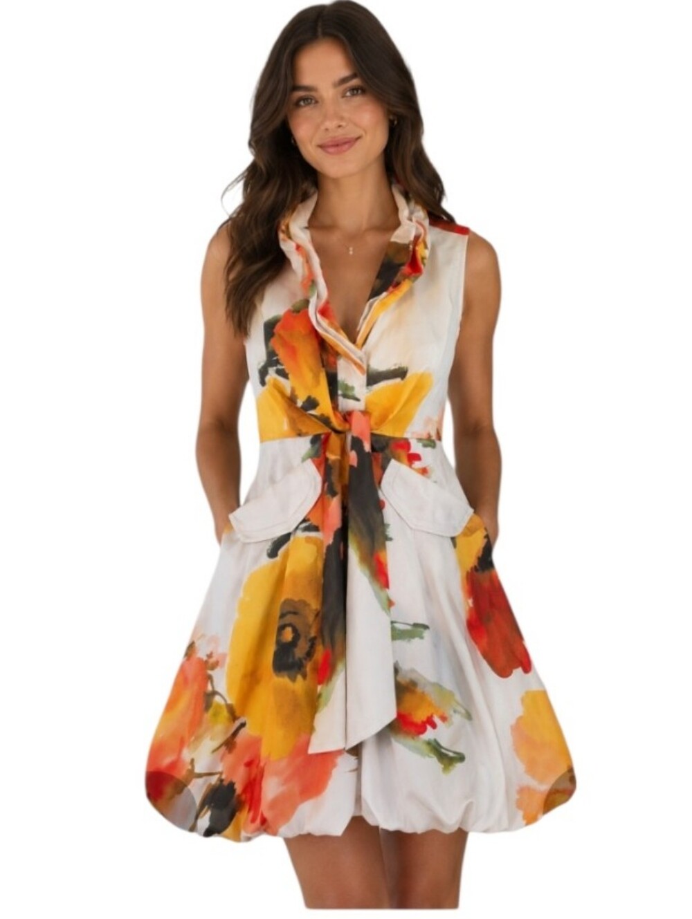 Samuel Dong Bubble Hem Sleeveless Short Dress - XS.                 L15
